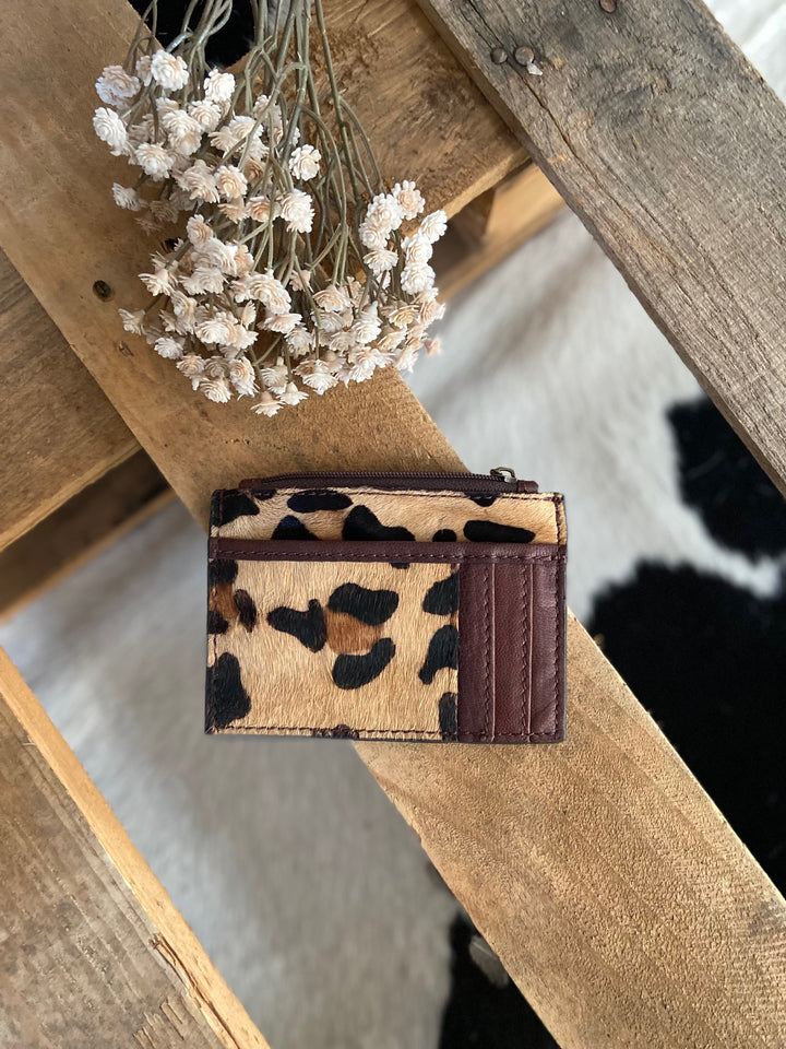 Olay Leopard Hair On Card Holder Coin Purse