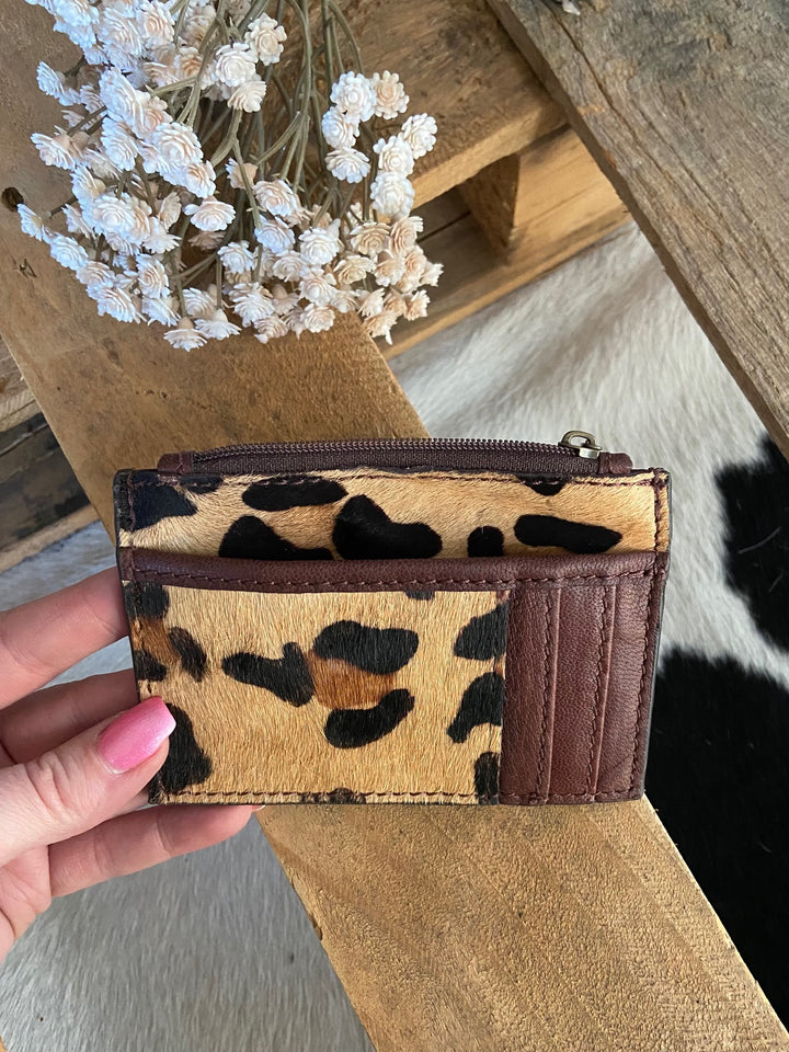 Olay Leopard Hair On Card Holder Coin Purse