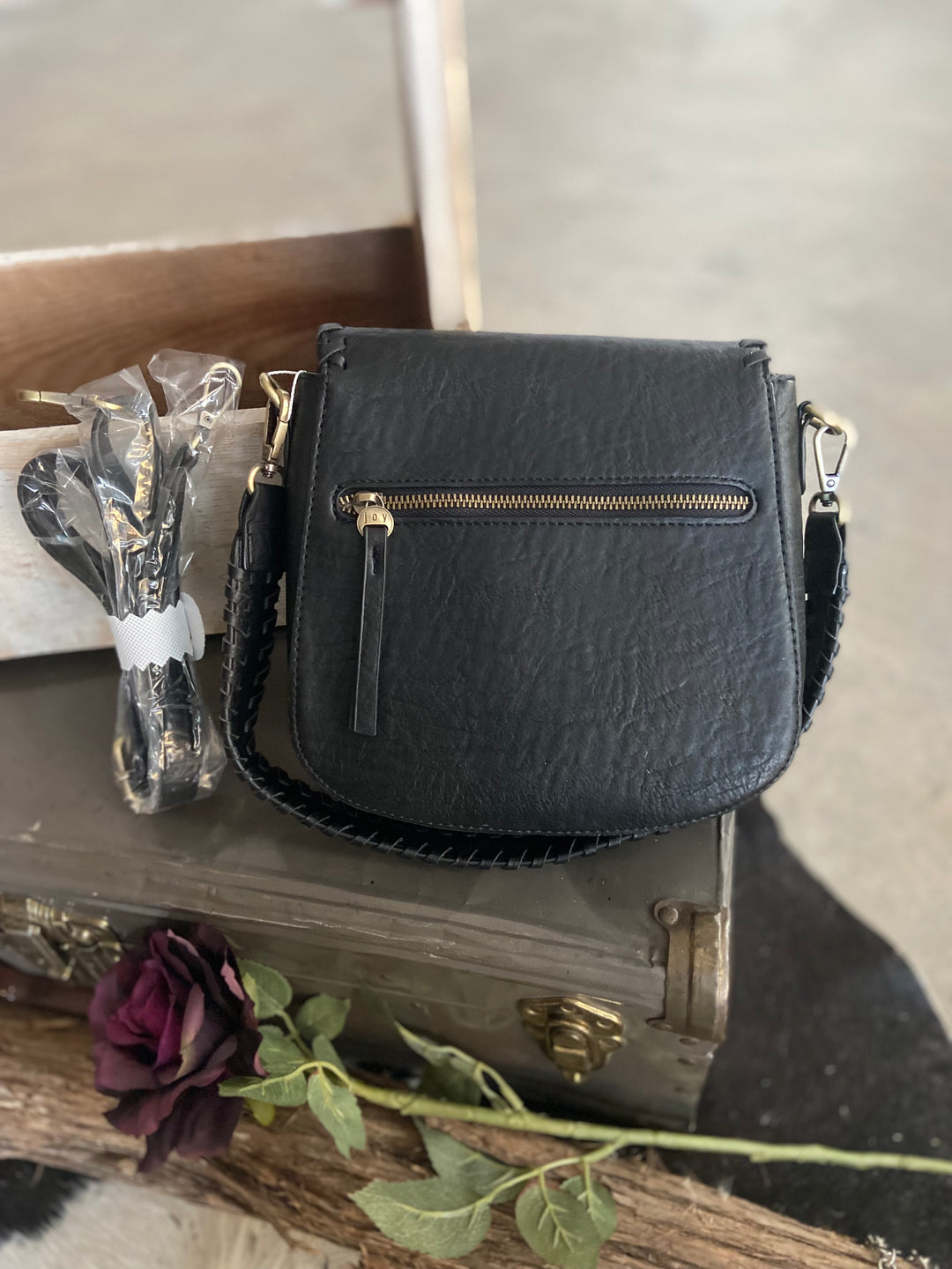 Joy Susan Whip Stitch Convertible Bag Black