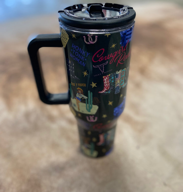 L&B Western Design 40oz Flip Straw Tumbler- 10 Designs