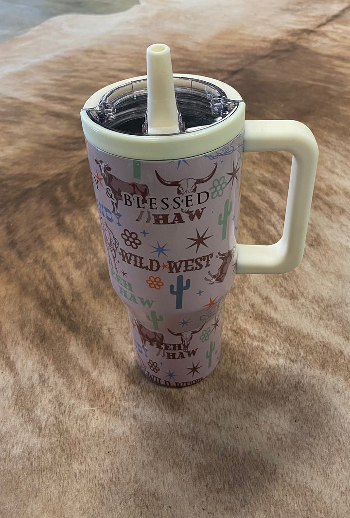 L&B Western Design 30oz. Flip Straw Tumbler- 5 Designs