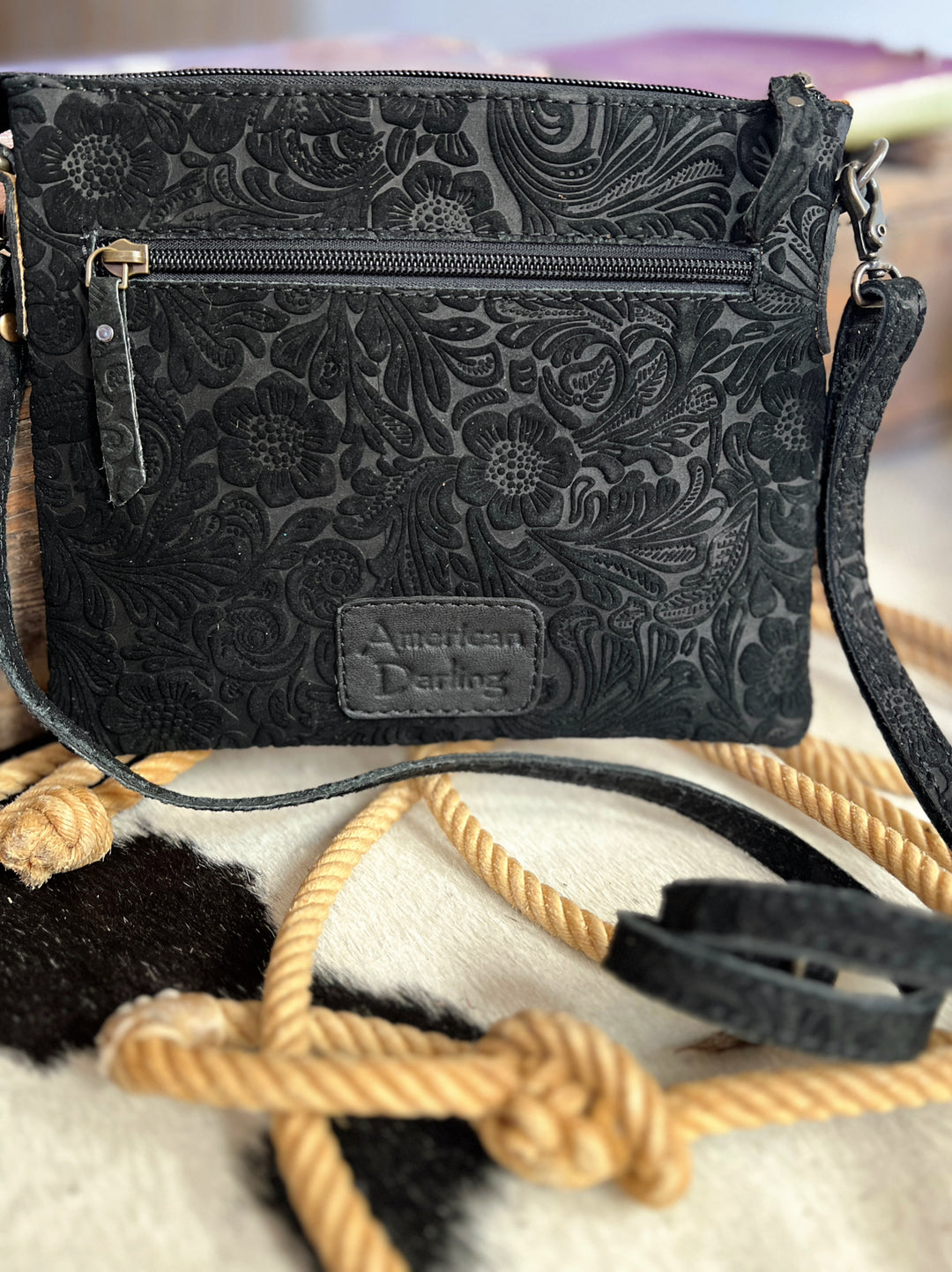 Darling Tooled Embossed Leather Crossbody | gussieduponline