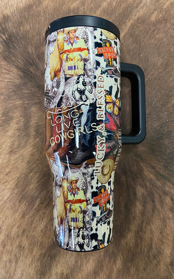 L&B Western Design 40oz Flip Straw Tumbler- 10 Designs