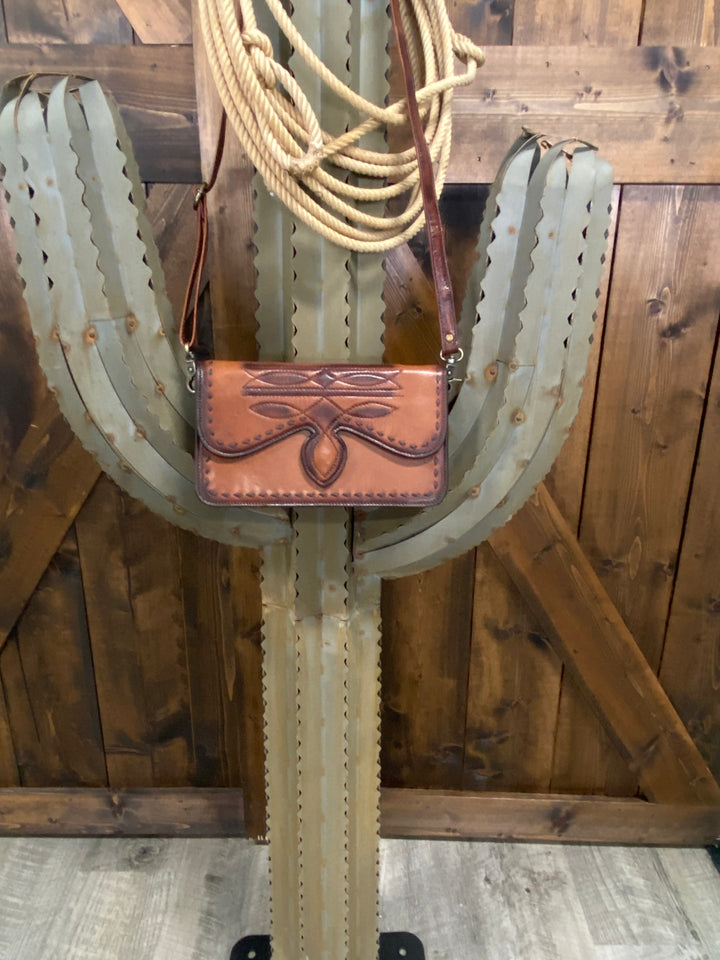 American Darling Genuine Leather Boot Stitch Crossbody Bag