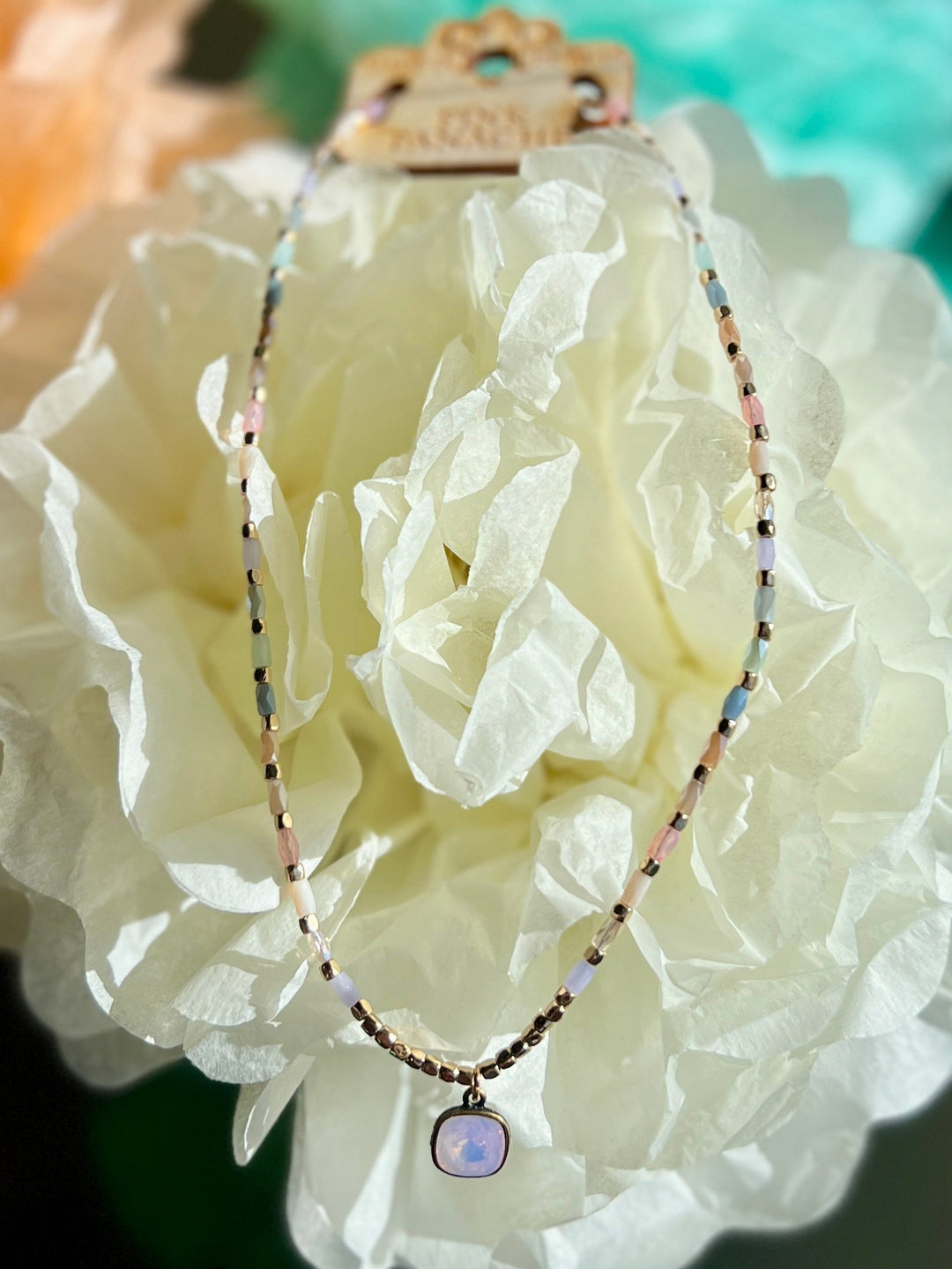 Panache Pastel & Gold Necklace | gussieduponline