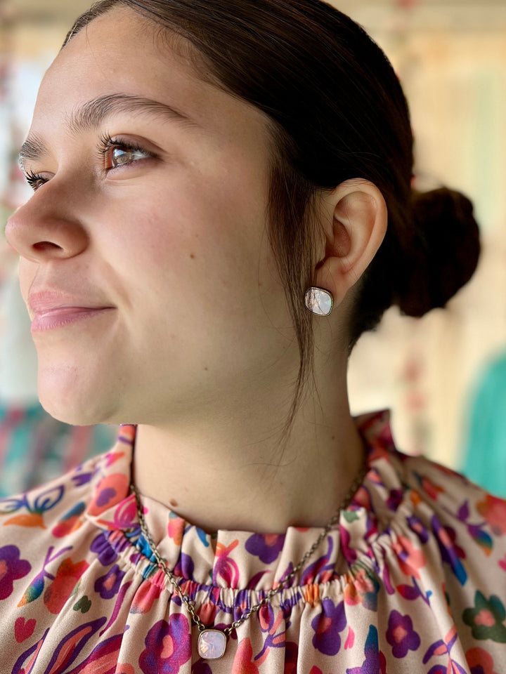 Panache Pink Stud Earrings | gussieduponline