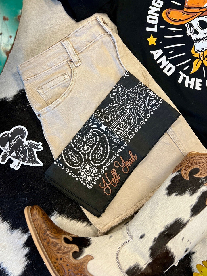 Hell Yeah Embroidered Bandana | gussieduponline