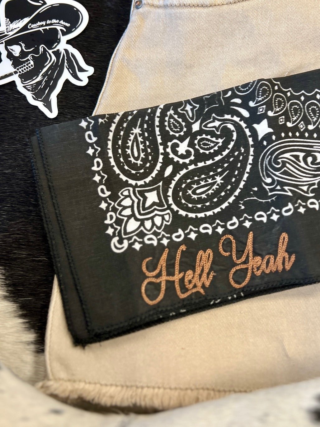 Hell Yeah Embroidered Bandana | gussieduponline