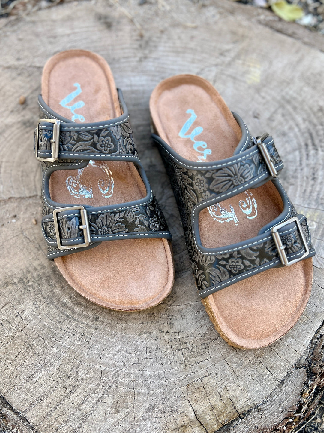 Berry Comfort Grey Sandals | gussieduponline