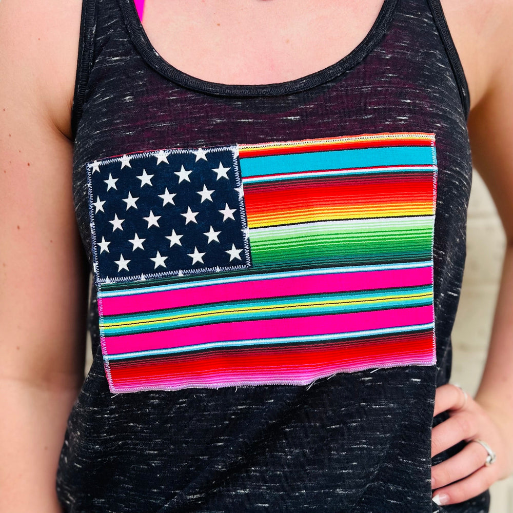 PLUS Brightly Patriotic Racer Back Tank | gussieduponline