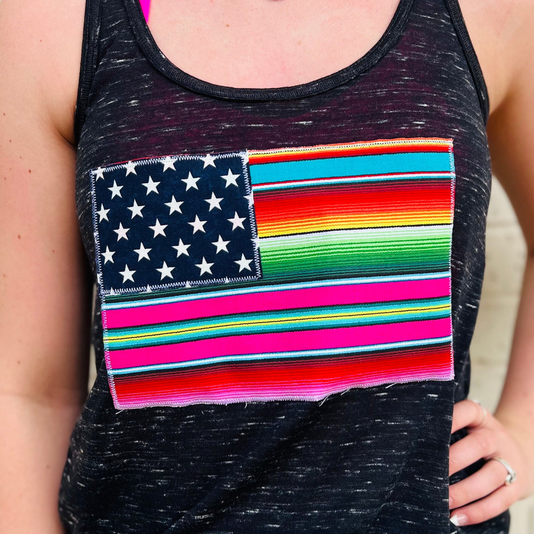 PLUS Brightly Patriotic Racer Back Tank | gussieduponline