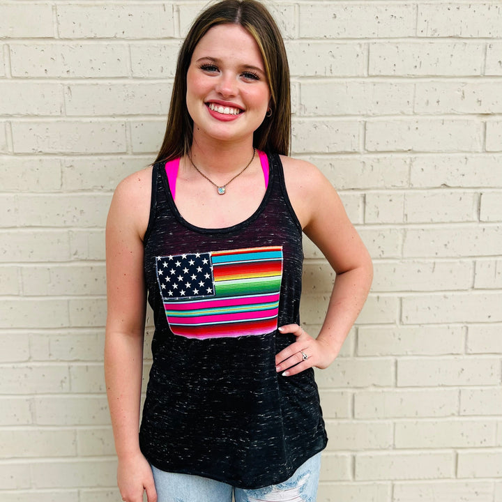 PLUS Brightly Patriotic Racer Back Tank | gussieduponline