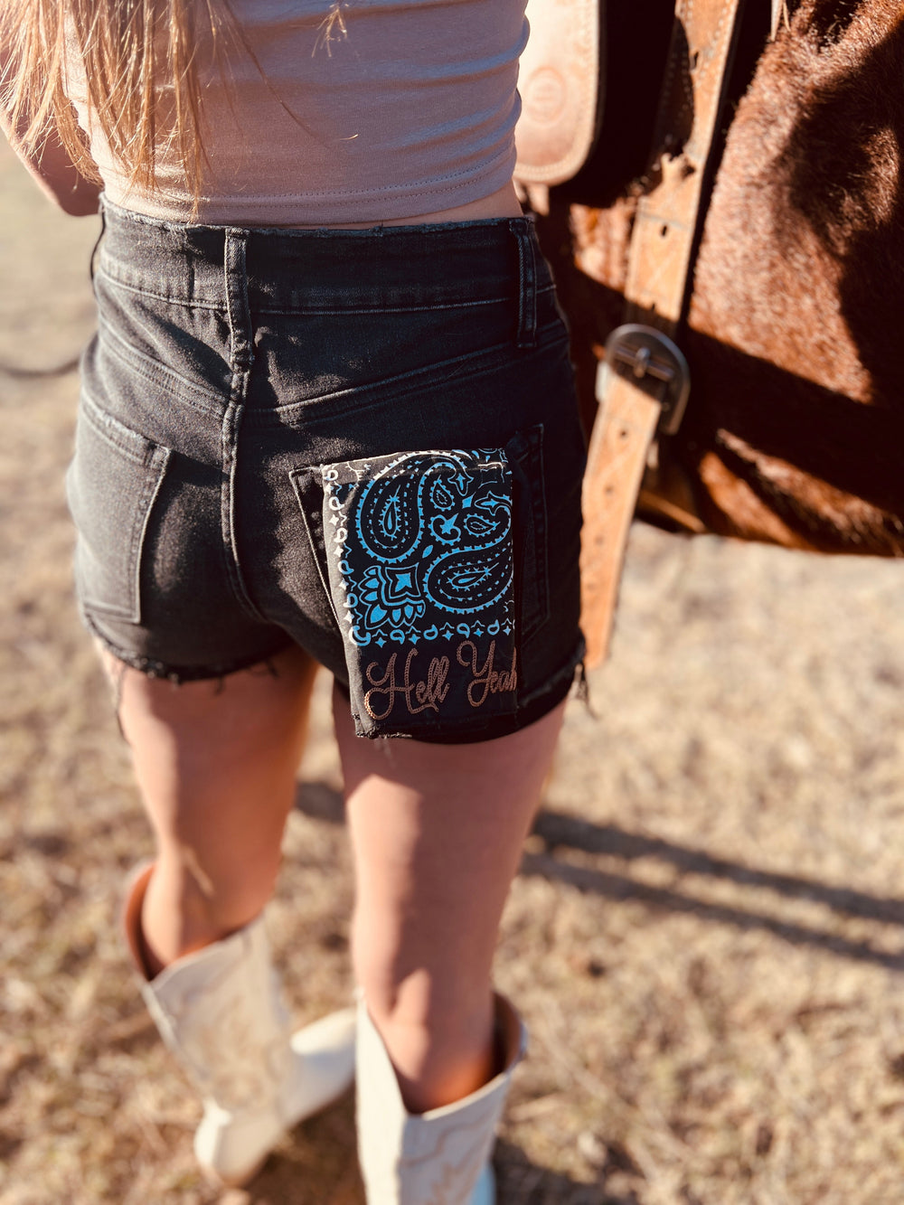 Hell Yeah Embroidered Bandana | gussieduponline