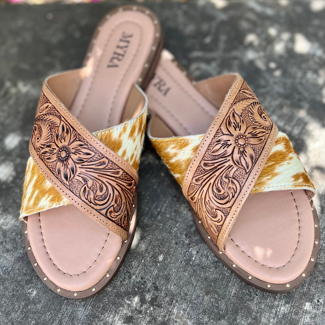 Mukluk Western Hand Tooled Sandals | gussieduponline