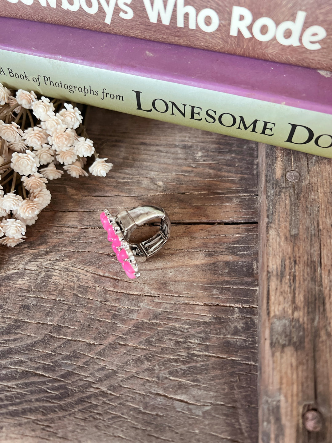 Pink Stone Concho Stretch Ring