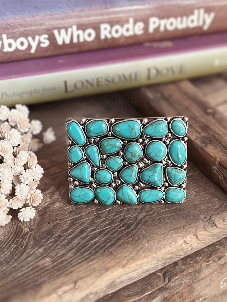Western Style Stone Cluster Belt Buckle - 2 Colors | gussieduponline