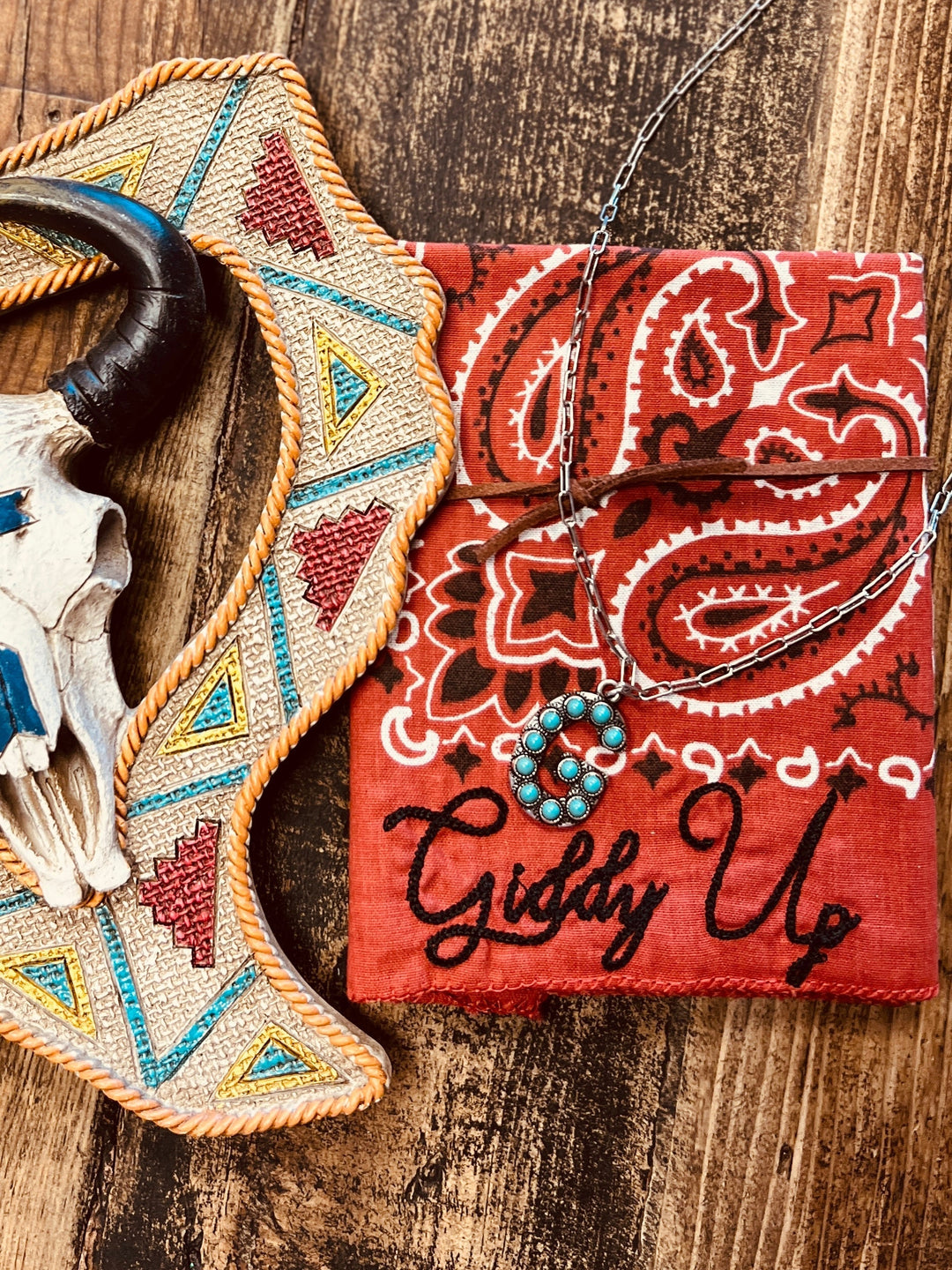 Turquoise Stones Letter Necklace | gussieduponline