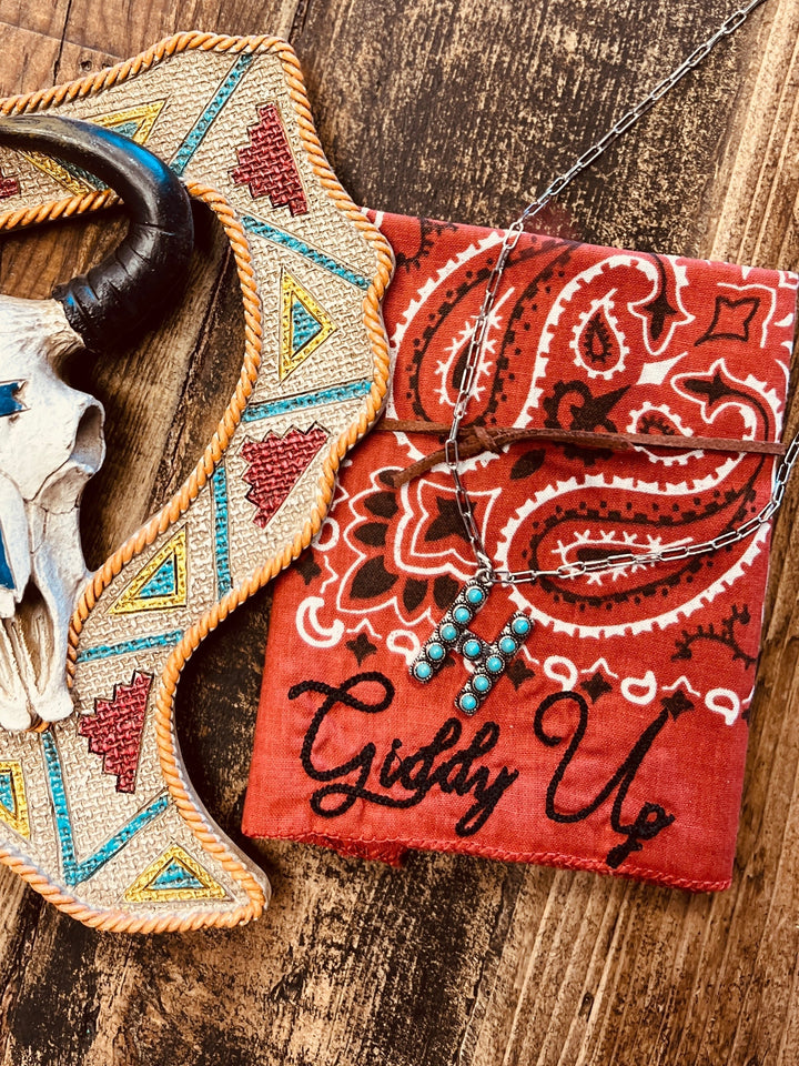 Turquoise Stones Letter Necklace | gussieduponline