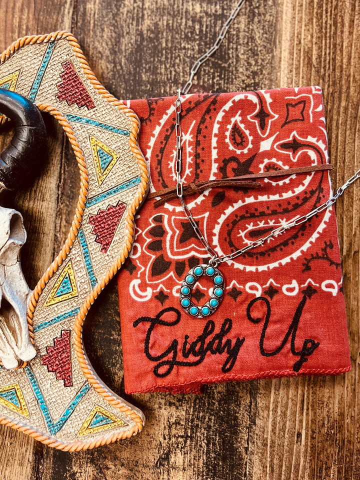 Turquoise Stones Letter Necklace | gussieduponline