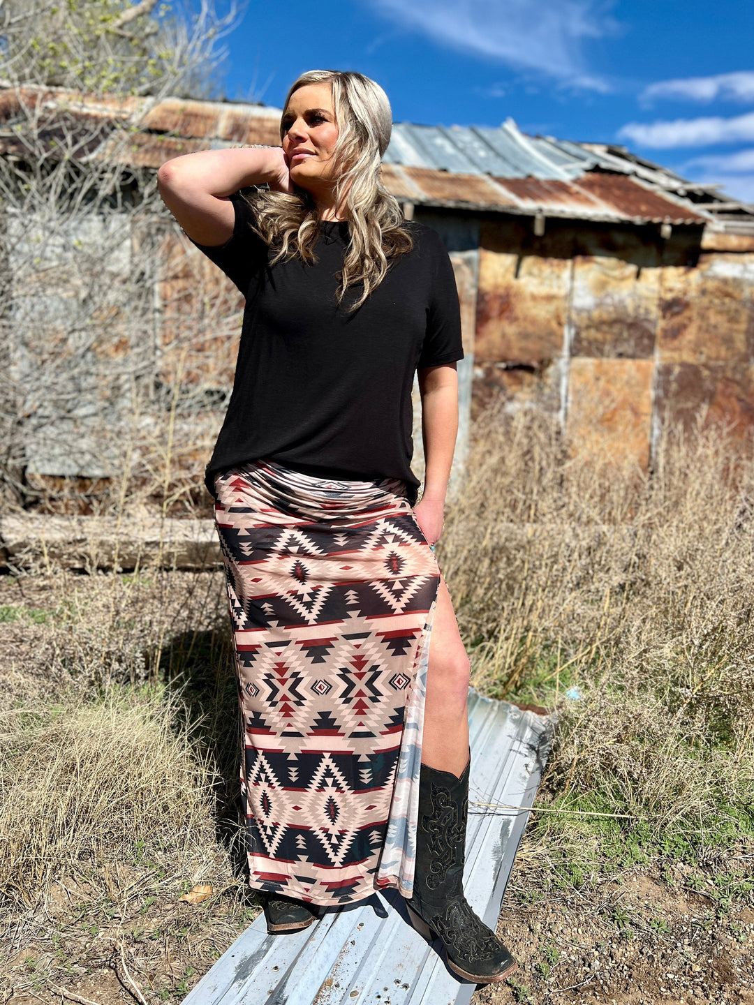 PLUS Santa Fe Slit Skirt | gussieduponline