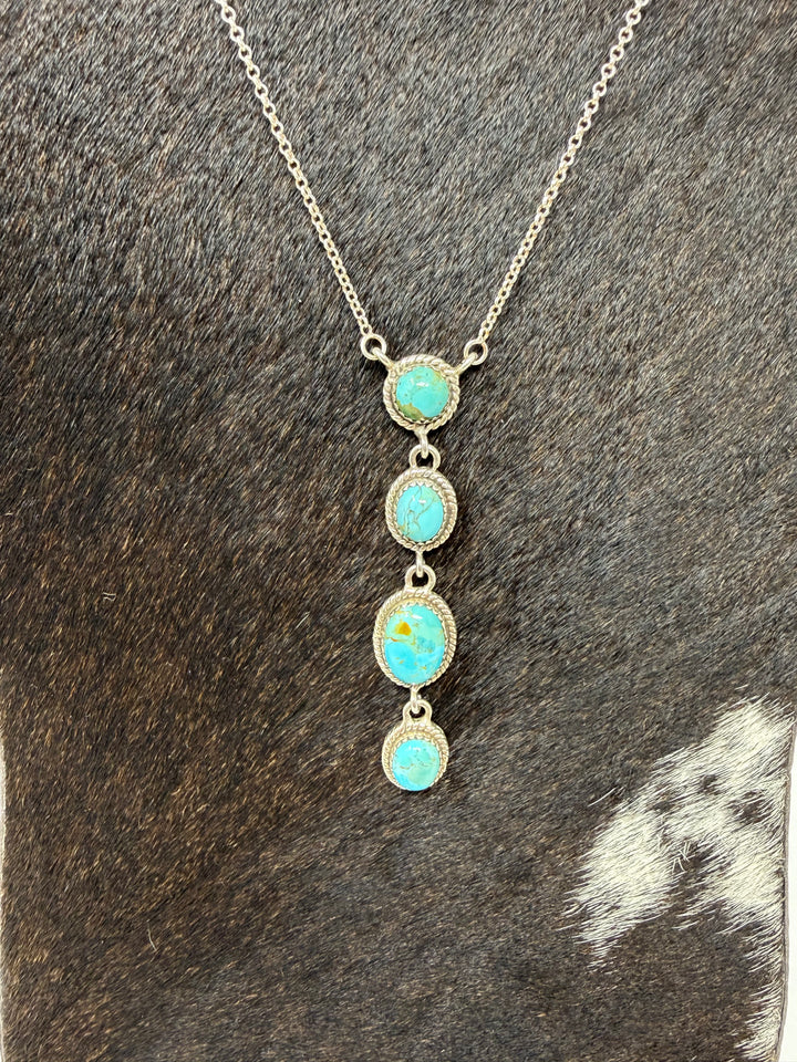 Kingman Turquoise Lariat Necklace