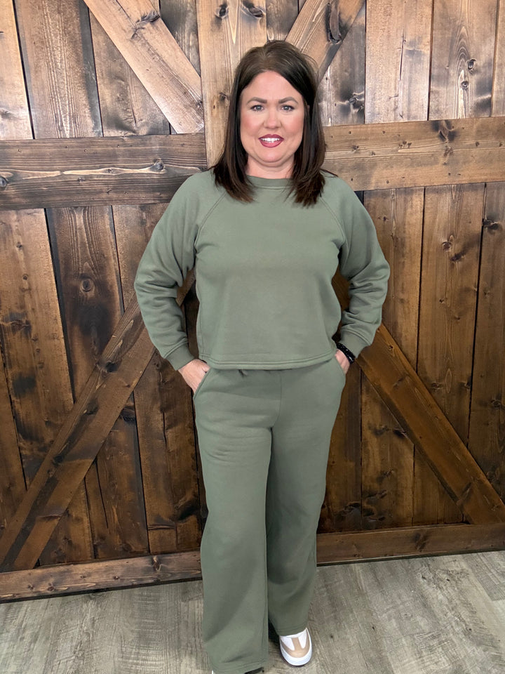 Zenana Fleece Raglan Sweat Set