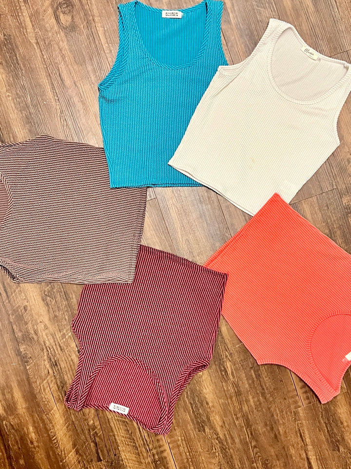 Kick Back Cropped Tank- 5 Colors | gussieduponline