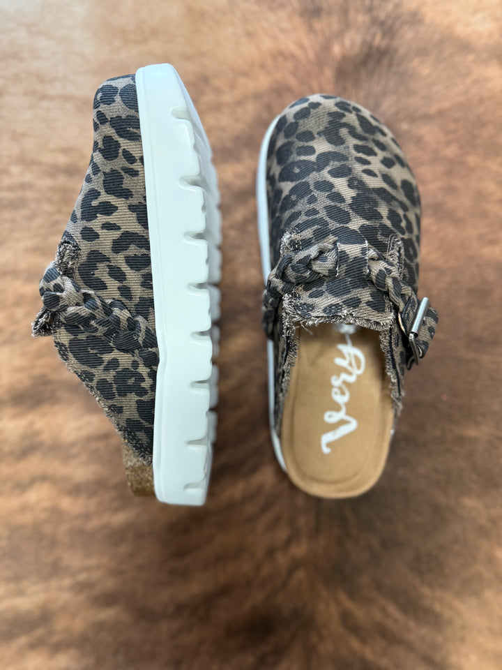 Very G Leopard Cassie Platform Clogs