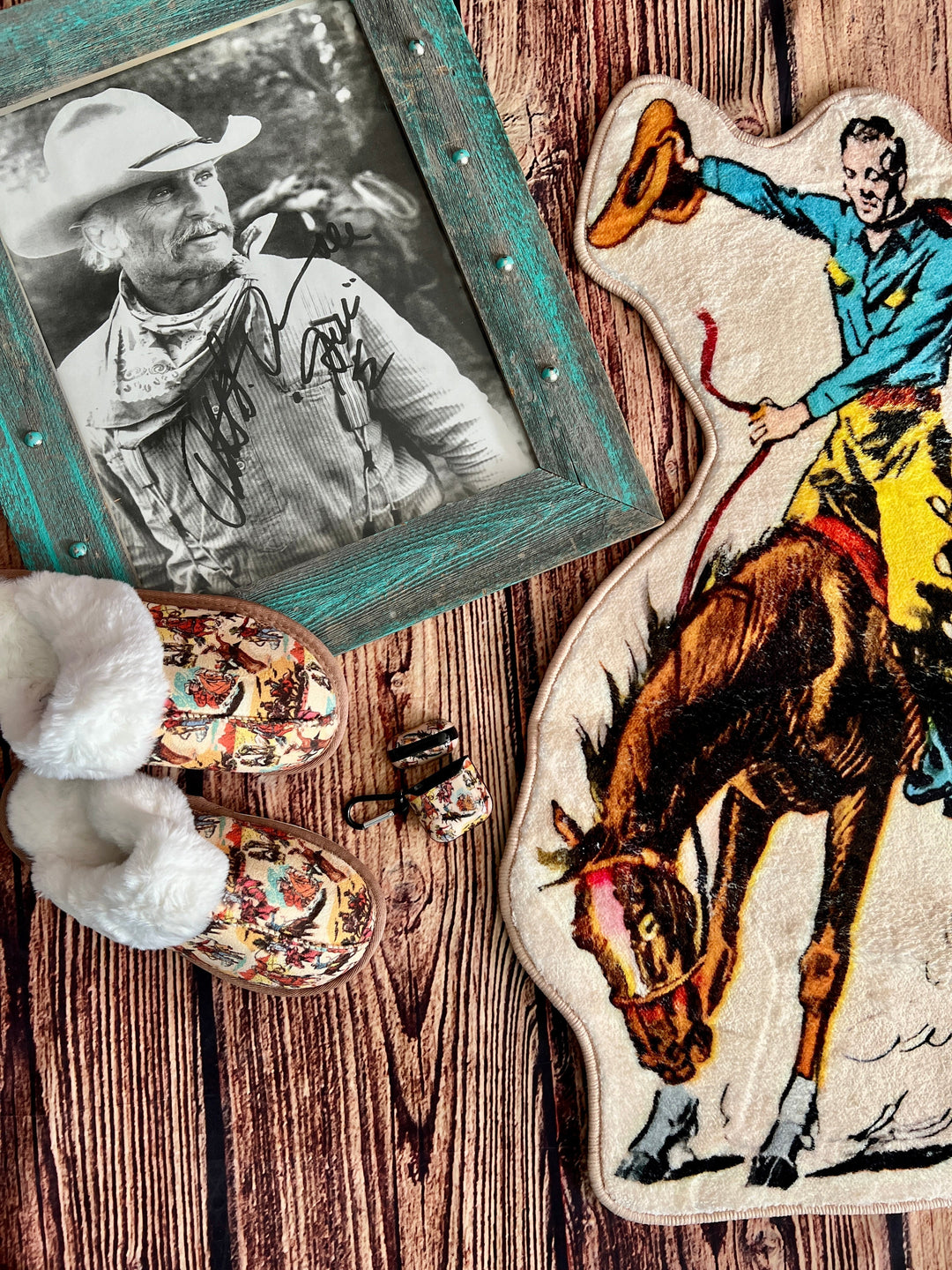 Cowboy Collage Slippers | gussieduponline