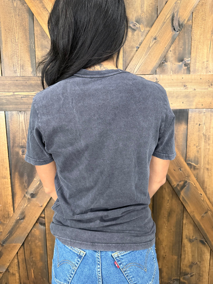 Black Mineral Wash"Darlin" Tee