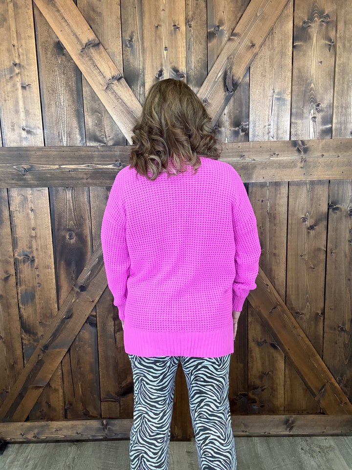 Zenana Low Gauge Waffle Knit Open Cardigan Sweater- 5 Colors