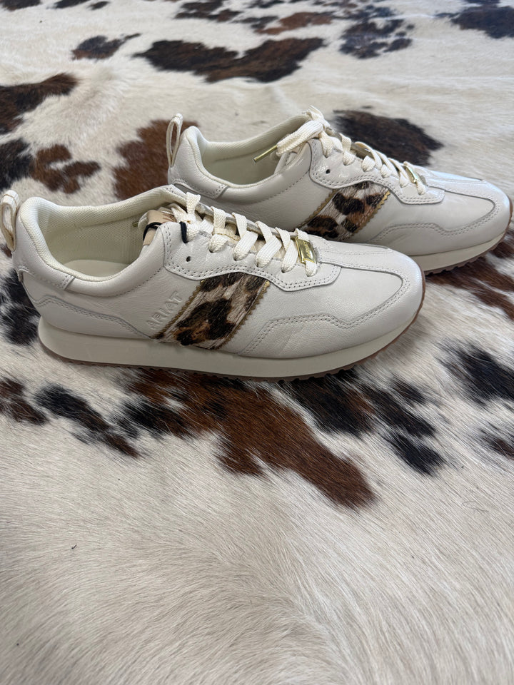 Women's Ariat Ranch Runner Cream & Leopard Sneakers