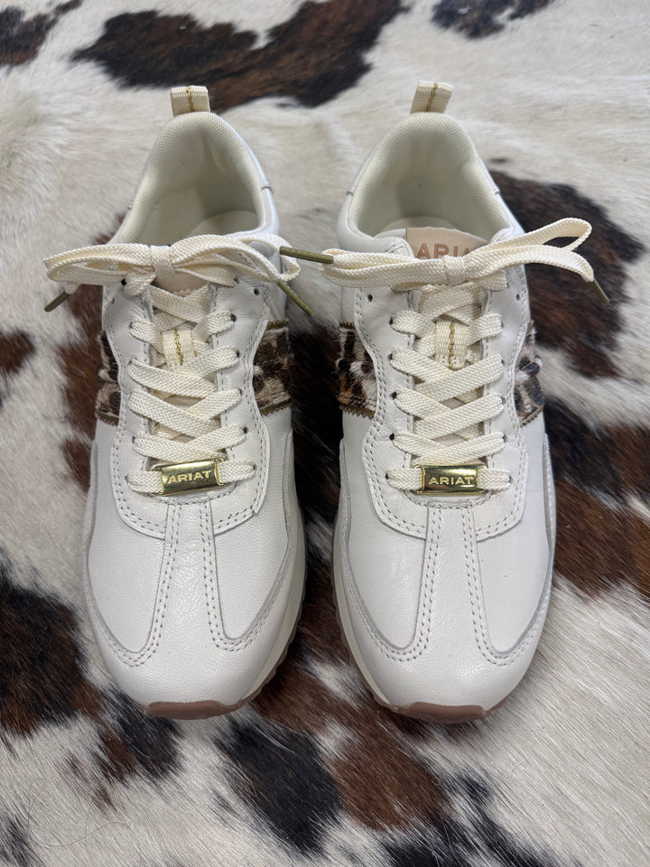 Women's Ariat Ranch Runner Cream & Leopard Sneakers