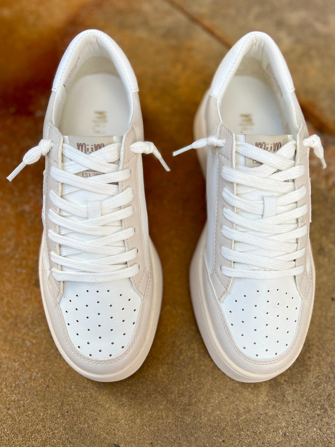 Juniper's Beige Star Sneakers | gussieduponline