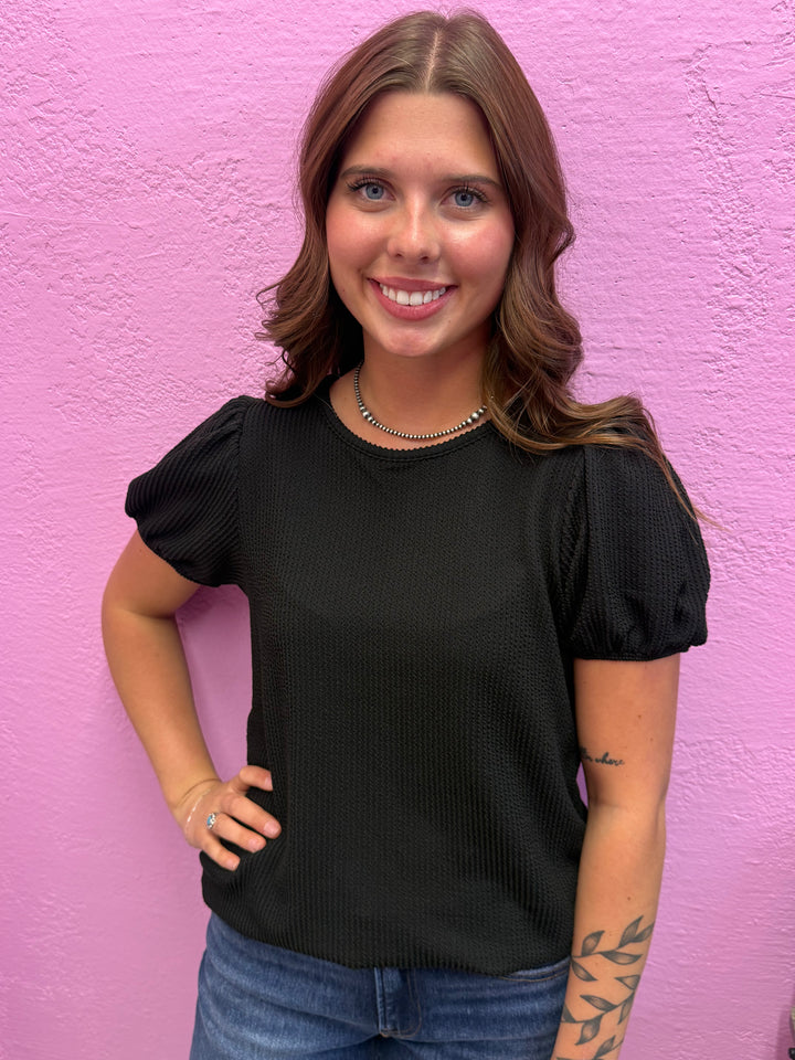 Zenana Ribbed Puff Sleeve Top - 8 Colors