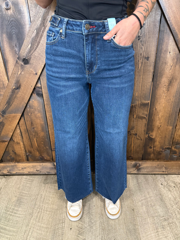 Judy Blue Petite High Waist Retro Wide Leg Jeans