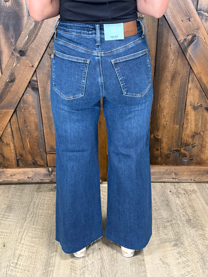 Judy Blue Petite High Waist Retro Wide Leg Jeans