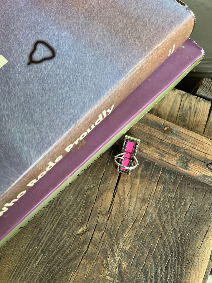 Adjustable Pink Bar Ring