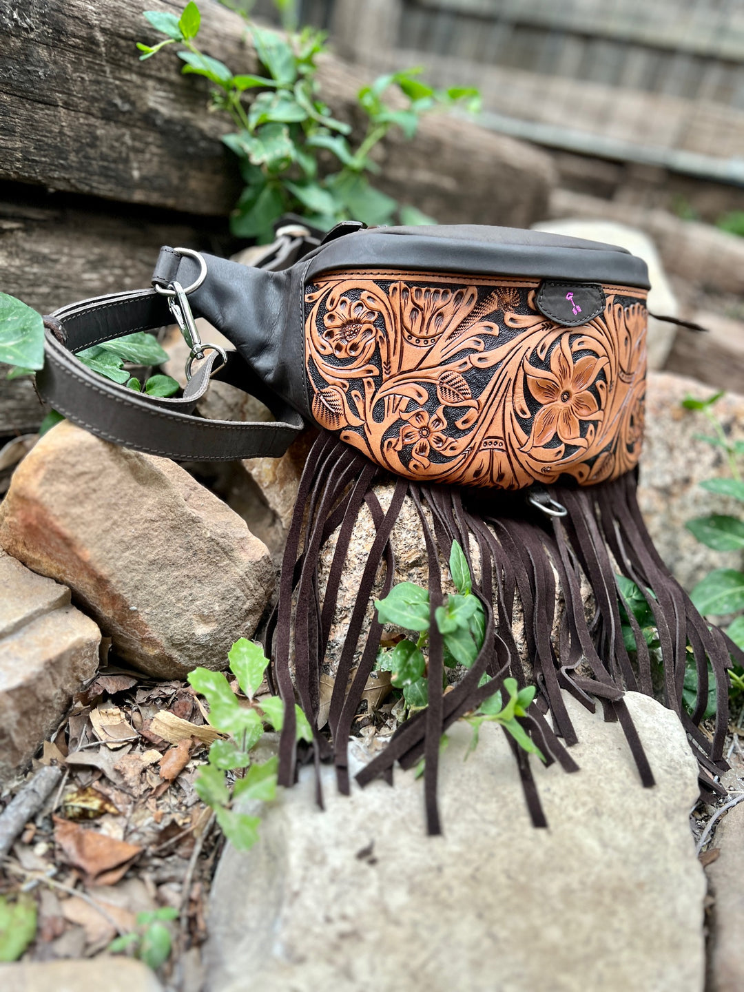 fringe sling fanny pack