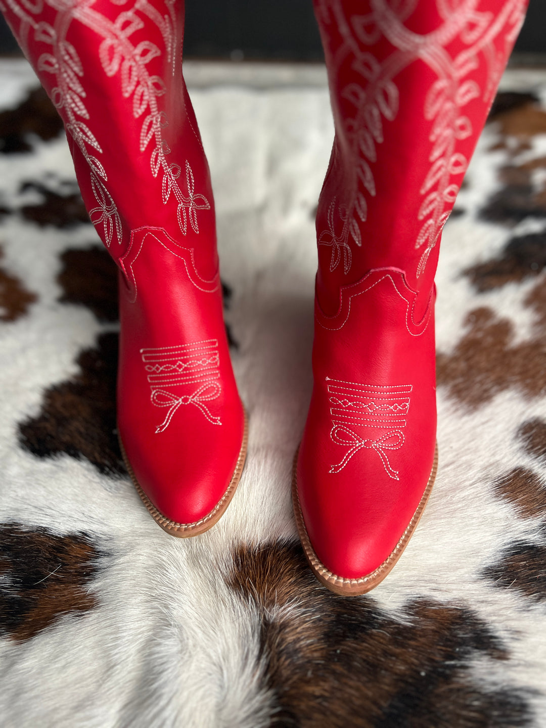 Stella Red Bow Toe Boots