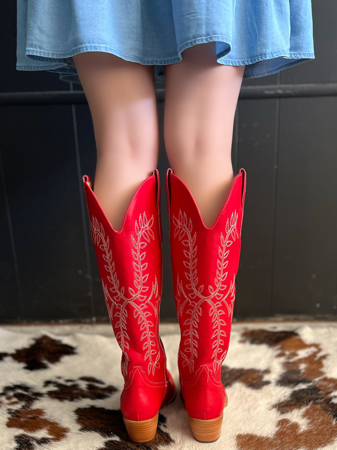 Stella Red Bow Toe Boots