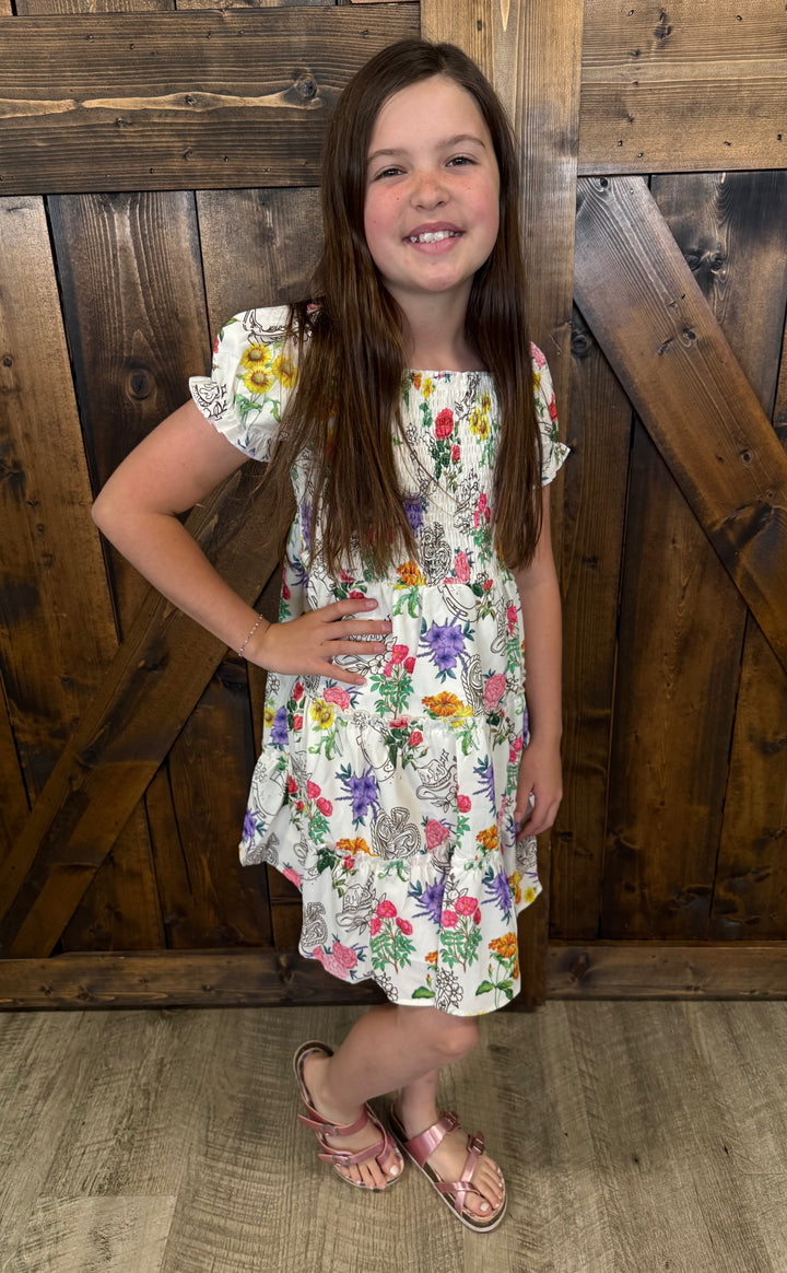 KIDS L&B Floral Ruffled Dress
