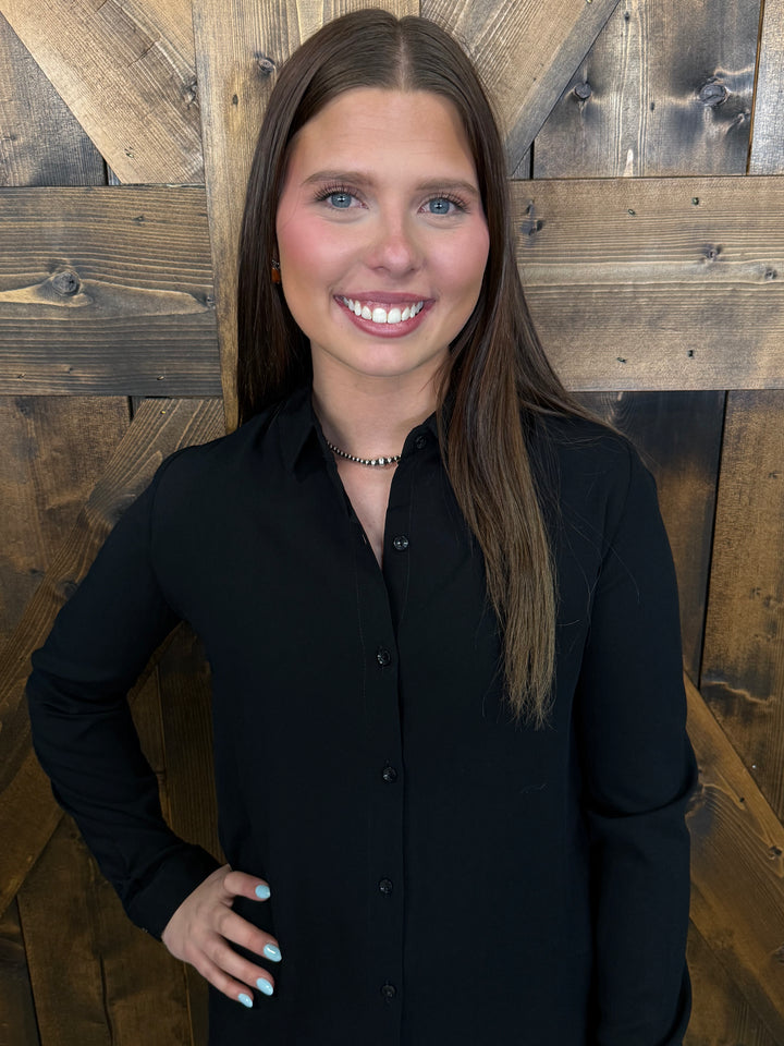 Polo Bonetta Solid Color Long Sleeve Button Up Blouse- 3 Colors*