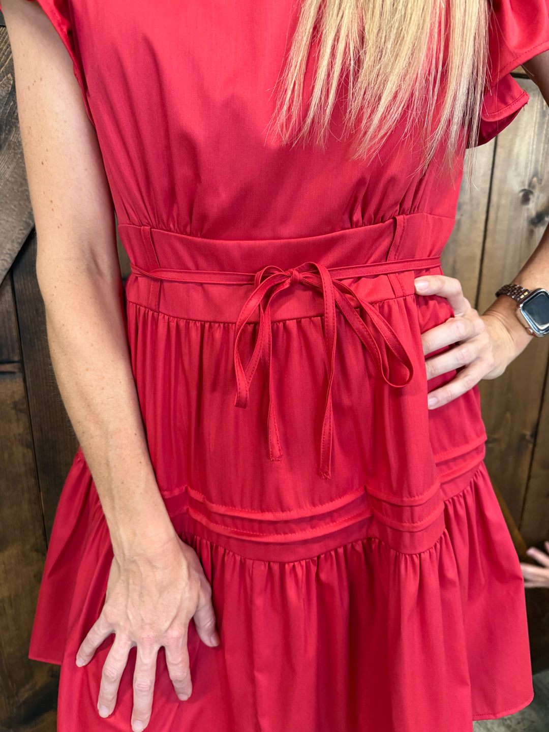 L&B Short Sleeve Ruffle Dress - 2 Colors