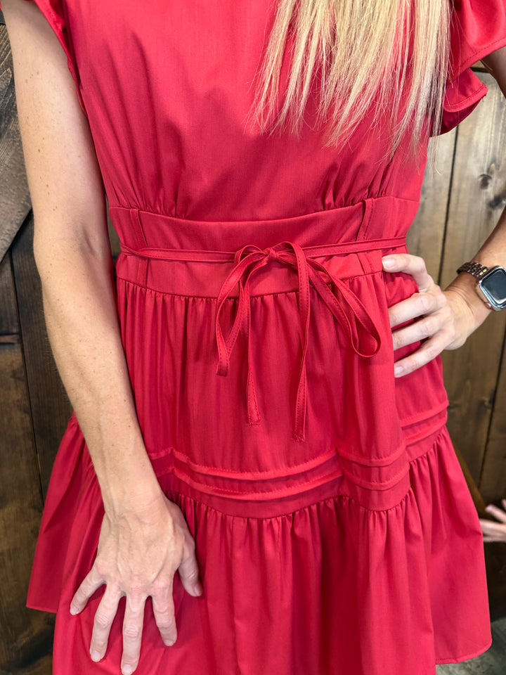 L&B Short Sleeve Ruffle Dress - 2 Colors