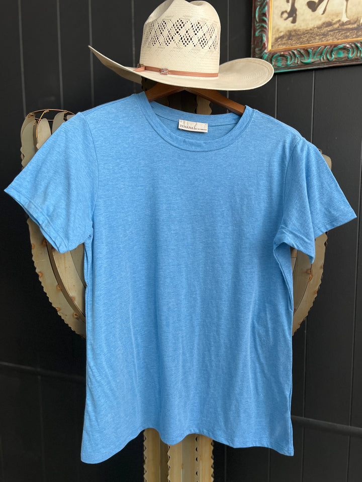 Zenana Cotton Boyfriend Round Neck Basic Tee