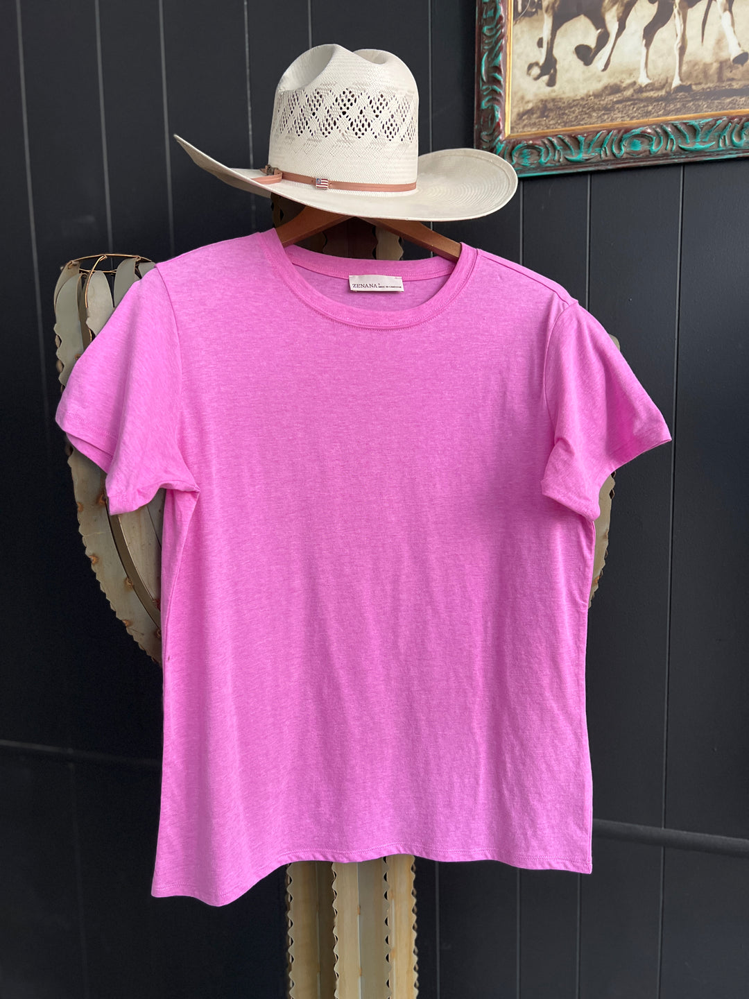 Zenana Cotton Boyfriend Round Neck Basic Tee