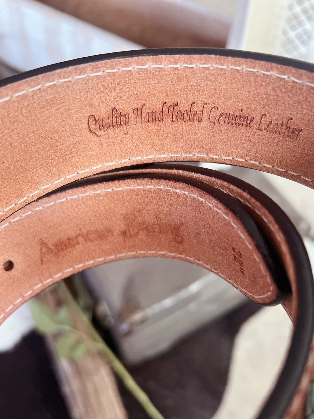 American Darling Hand Painted Turquoise Stones Leather Belt