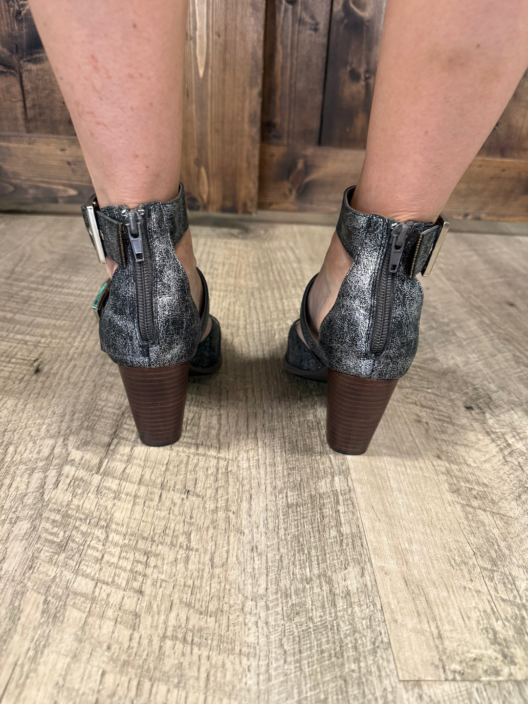 MiiM Pointed Toe Hollow Out Two Tone Black Hendrix Sandals