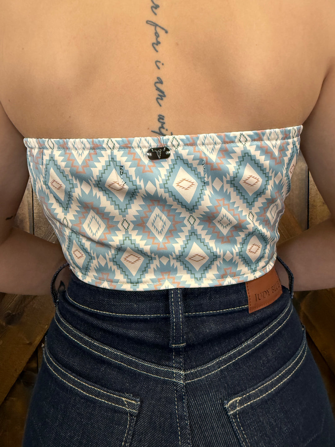 L&B Multi Aztec Strapless Bandana Corset Top